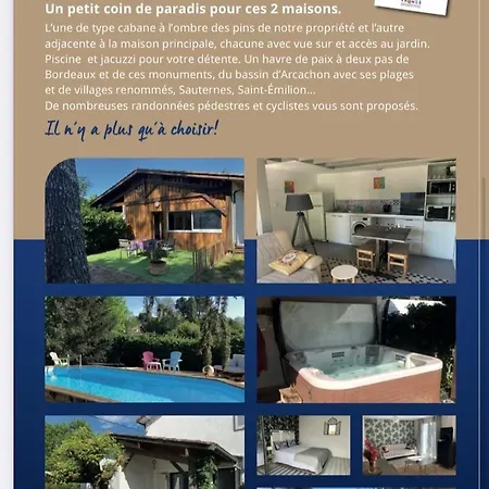 Vakantiehuis D'ici Et D'ailleurs 1 & 2 -famille Ou Groupe- Dependances Dans Propriete Proche Bordeaux Et Bassin Arcachon *